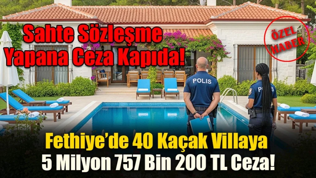 5 Million 757 Thousand 200 TL Fine for 40 Illegal Villas in Fethiye