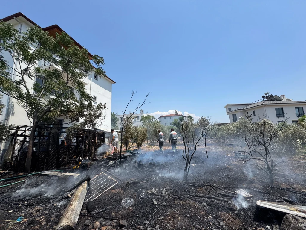 Garden Fire in Fethiye: Quick Response Prevents Disaster