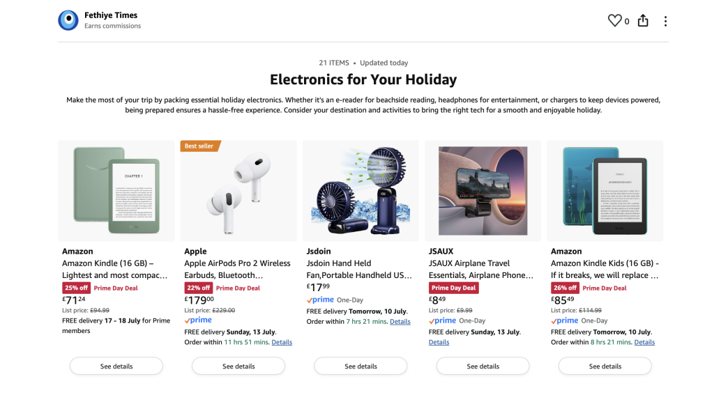 Electronis for your holiday