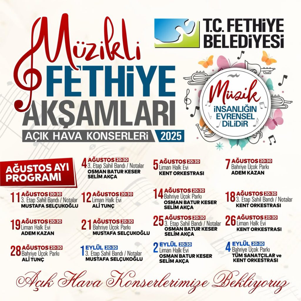 Fethiye Musical Nights Delight Crowds at Bahriye Üçok Park