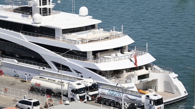 Mega Yacht I Dynasty Refueled at Fethiye Port