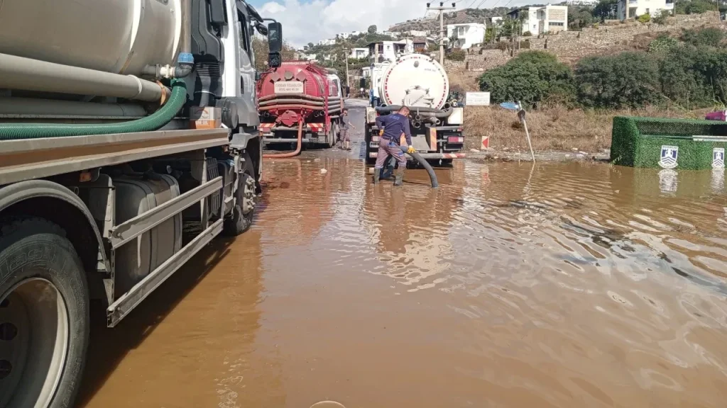 Two Scenes in Bodrum on the Same Day: Floods and Seaside Fun