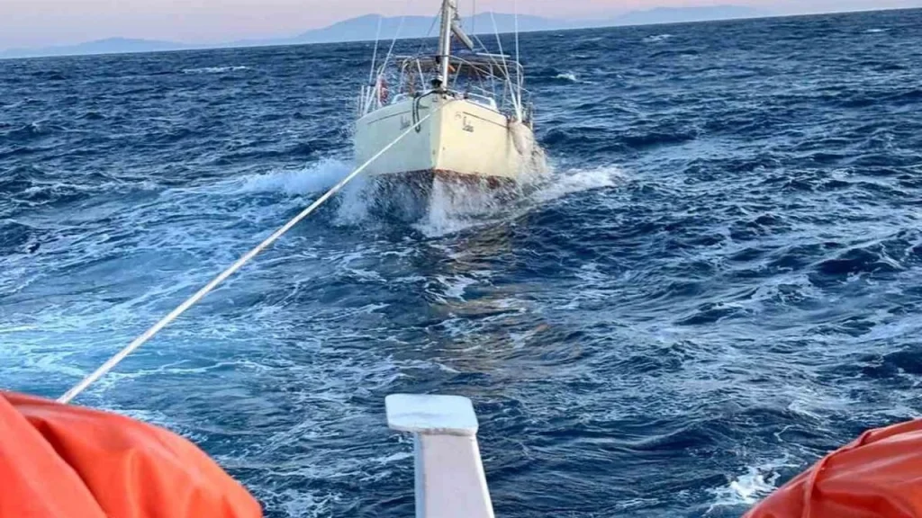Drifting Sailboat Rescued Off Datça Coast