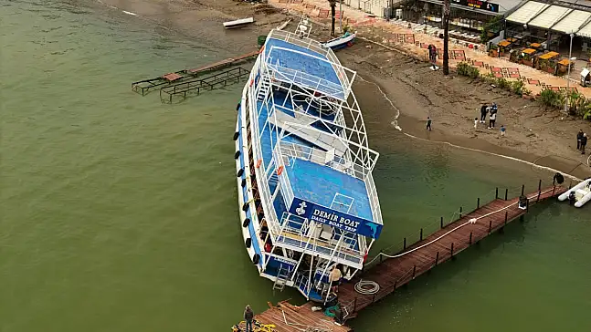 Muddy Seas and Grounded Boats in Muğla Captured from the Air