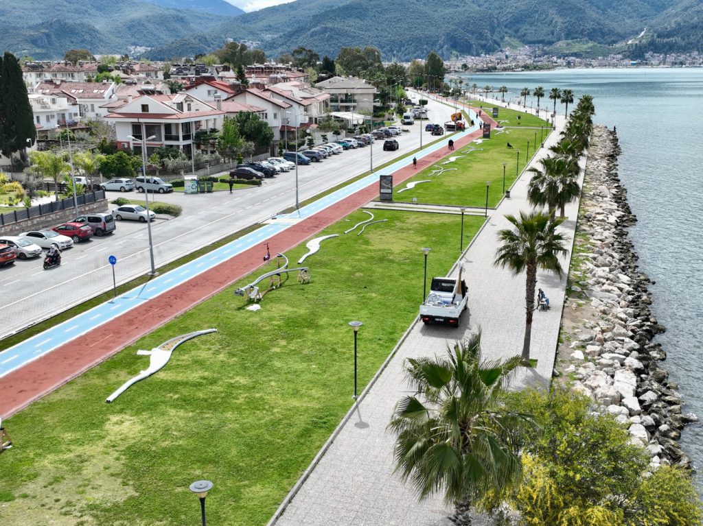 Decorative LED Lighting Installation Begins Along Fethiye Coastal Strip