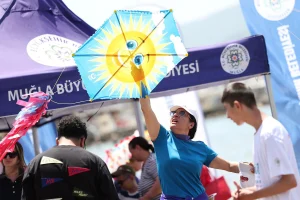 Akyaka Beach Sky Coloured with Kites at Accessible Festival