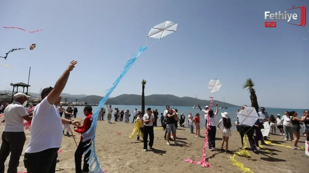 Akyaka Beach Sky Coloured with Kites at Accessible Festival