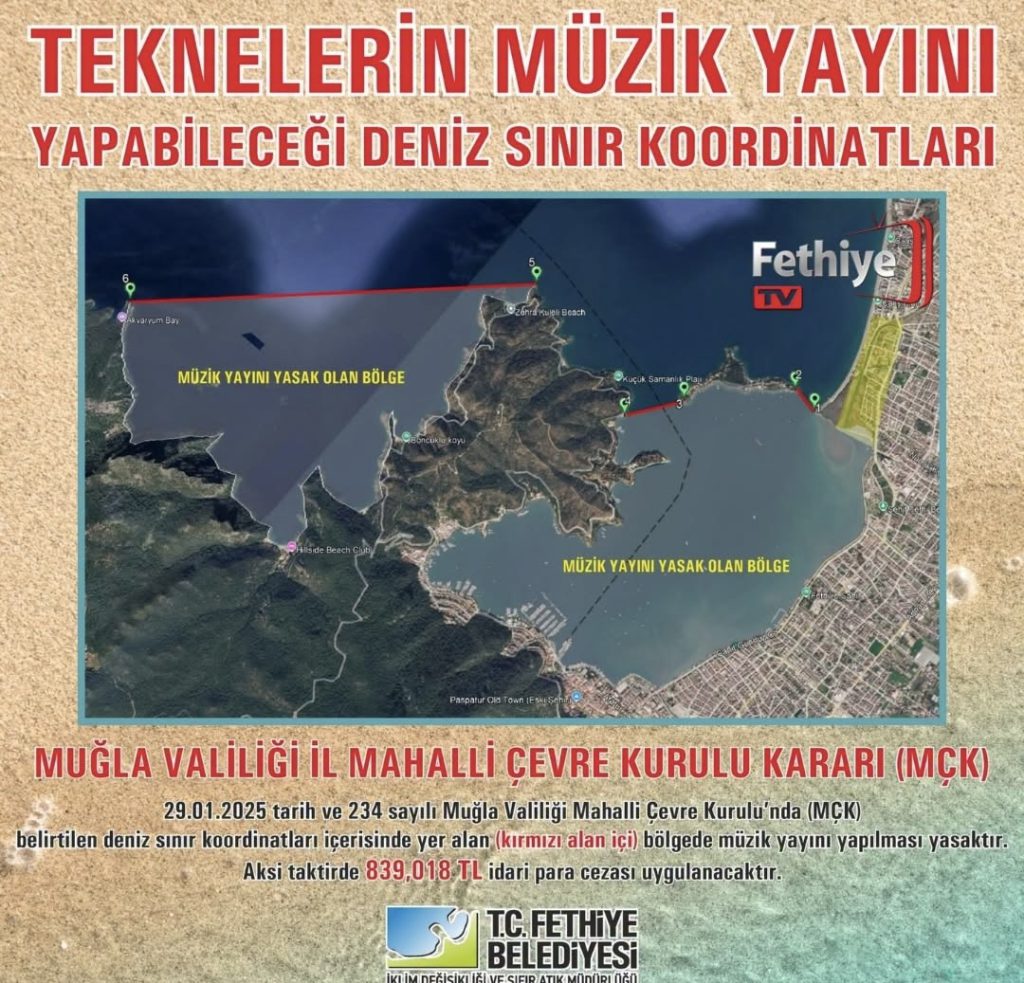 Fines Introduced for Boats Playing Music in Restricted Waters Around Fethiye