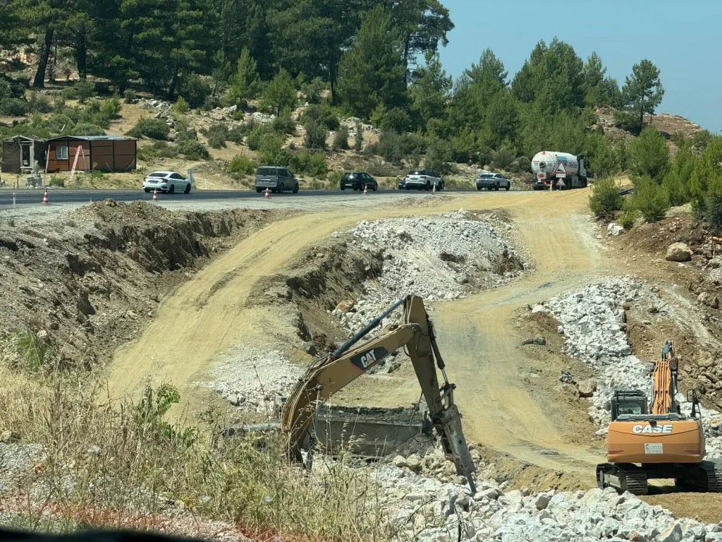 Road Widening Work Begins on Seydikemer Highlands Road
